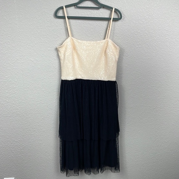 NWT Dress The Population Kady Dress Sequin Tulle Tiered Party Sparkle Sz L - Picture 3 of 11